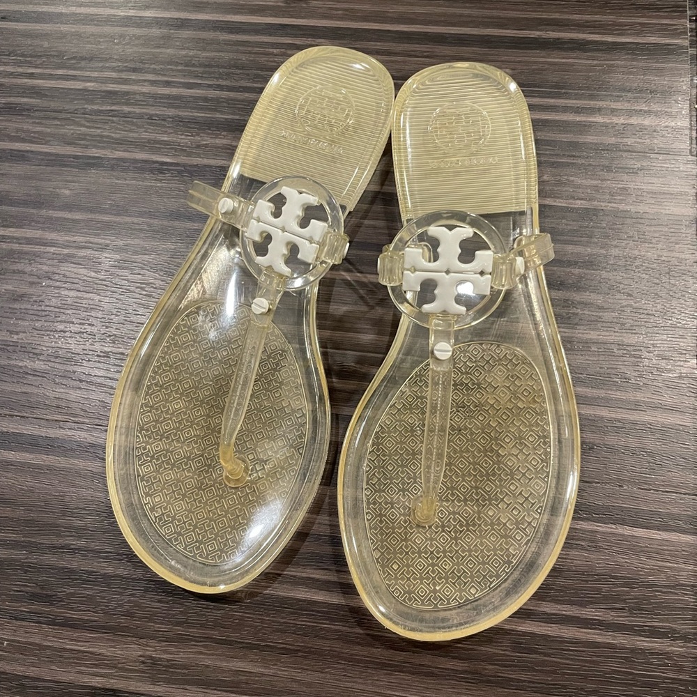 Tory Burch Mini Miller Jelly Thong Sandals - clear - size 7